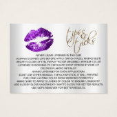 Purple Glitter Lips Application Instructions (Back)