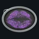 Purple Glitter Lips Belt Buckle<br><div class="desc">Purple Glitter Lips. Design is available on other products.</div>