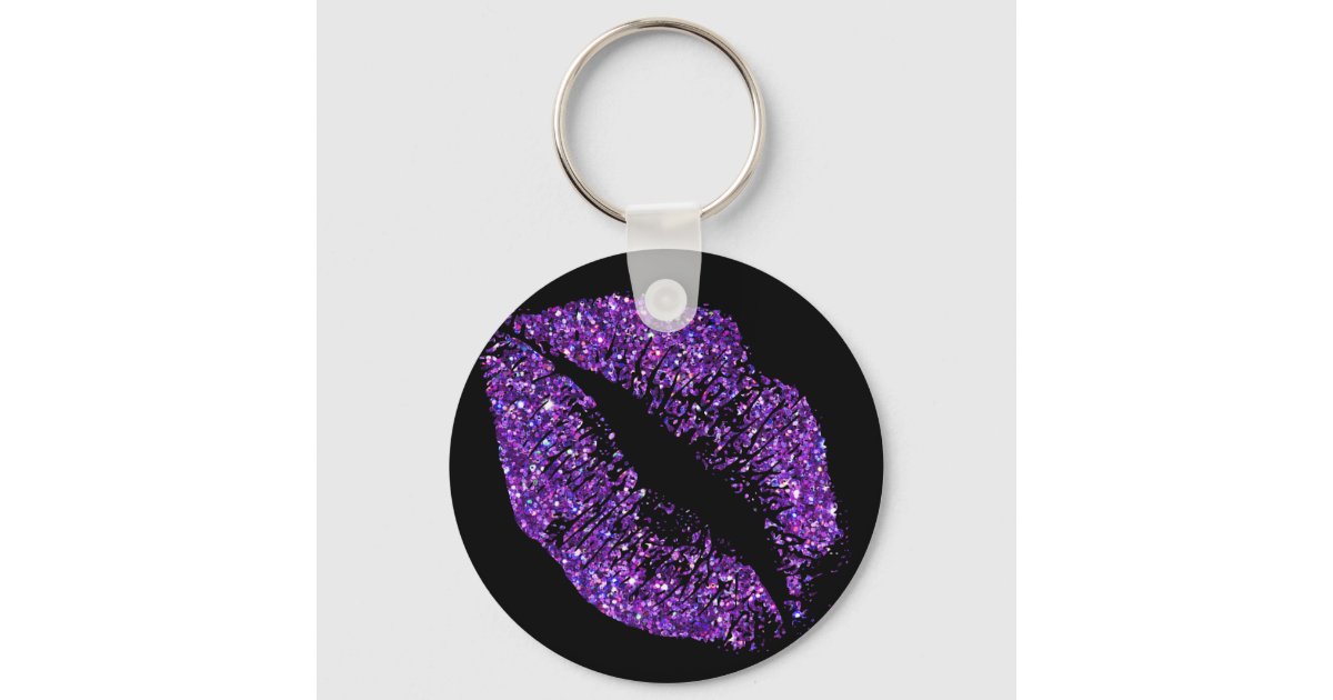 Lips Kissy Glitter Keychain 