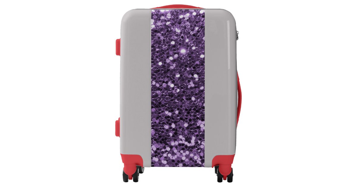 Purple Glitter Luggage Zazzle