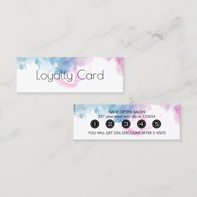 Purple Glitter Luxury Drip Salon  Loyalty Card (Front/Back)