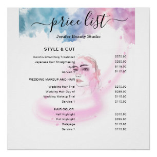 Purple Glitter Luxury Drip Salon Poster
