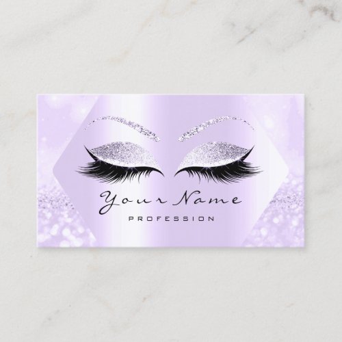 Purple Glitter Makeup Artist Lashes Browns  Business Card