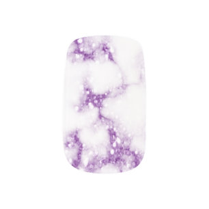 Purple Glitter Marble Nail Art