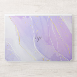 Purple Glitter Marbled Pattern HP Laptop Skin