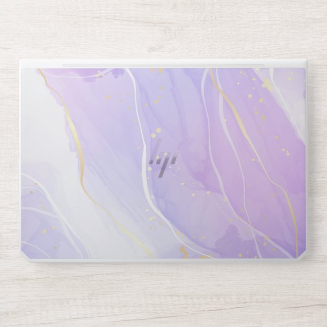 Purple Glitter Marbled Pattern HP Laptop Skin (Front)