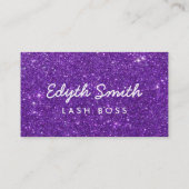 Purple Glitter Mascara or Eyelashes Business Card (Back)