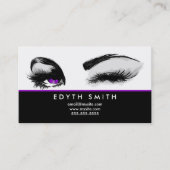 Purple Glitter Mascara or Eyelashes Business Card (Front)