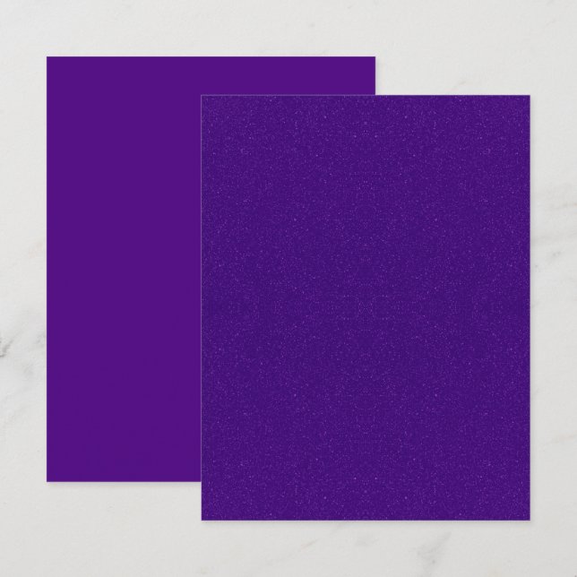 Purple Glitter & Matte Flat Note Cards – Customize (Front/Back)