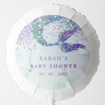 Purple Glitter Mermaid Baby Shower  Balloon