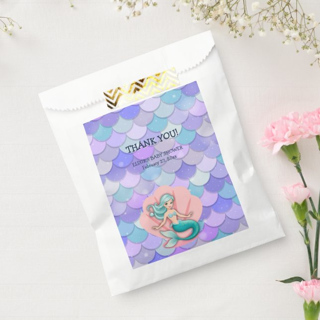 Purple Glitter Mermaid Under the Sea Baby Shower Favor Bag (Sealed)