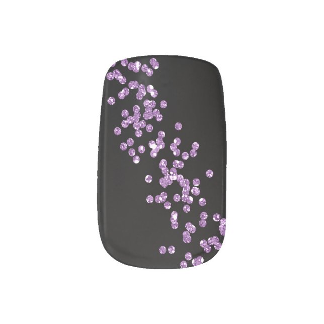 Purple Glitter Minx Nail Art (Left Thumb)