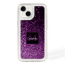 Purple glitter monogram name speck iPhone 14 case