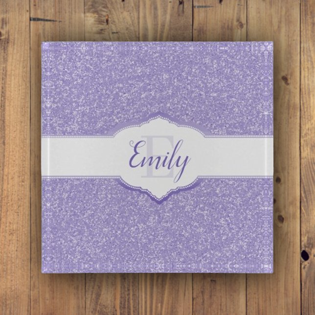 Purple Glitter Monogram Paperweight (Purple Glitter Monogram Paperweight)
