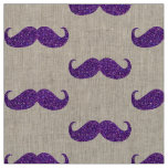 Purple Glitter Mustache #2 Fabric