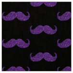 Purple Glitter Mustache Fabric