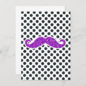 PURPLE GLITTER MUSTACHE POLKA DOTS (Front/Back)