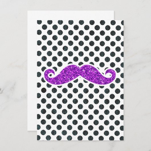 PURPLE GLITTER MUSTACHE POLKA DOTS (Front/Back)