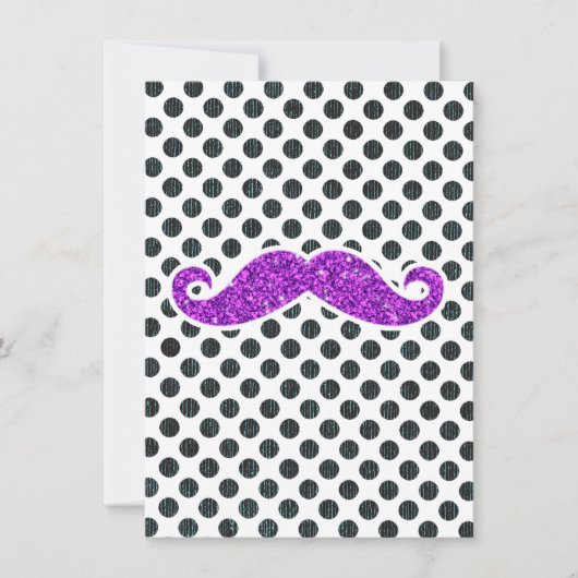 PURPLE GLITTER MUSTACHE POLKA DOTS (Front)