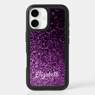 Purple glitter name iPhone 16 case