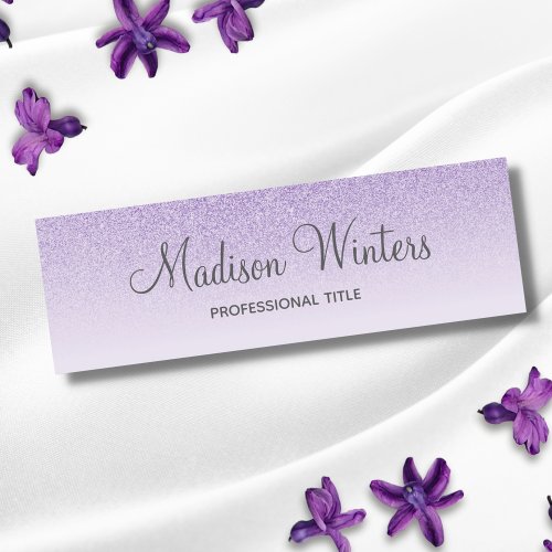 Purple Glitter Ombre Employee Name Tag Badge