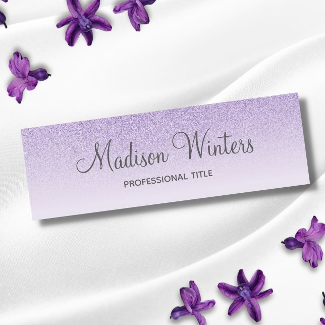 Purple Glitter Ombre Employee Name Tag Badge (Creator Uploaded)
