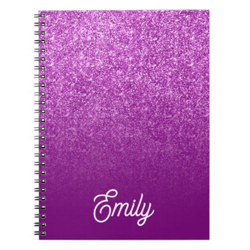 Purple Glitter Ombre Notebook