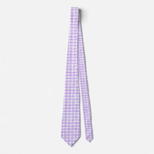 Purple Glitter Overlap Diamond Pattern Neck Tie