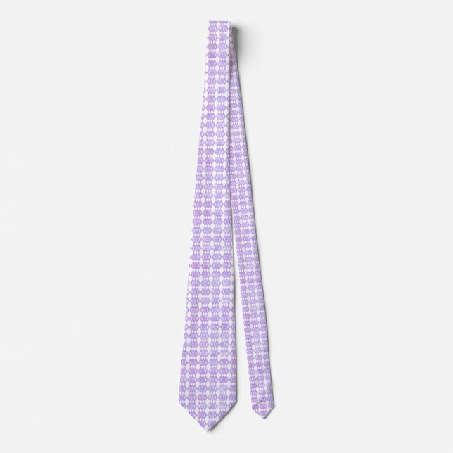 Purple Glitter Overlap Diamond Pattern Neck Tie (Front)