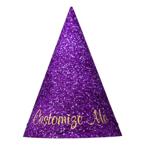 Purple Glitter Party Hat
