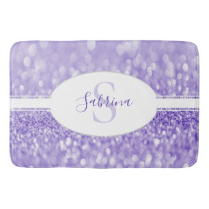 Purple Glitter Personalize Bath Mat