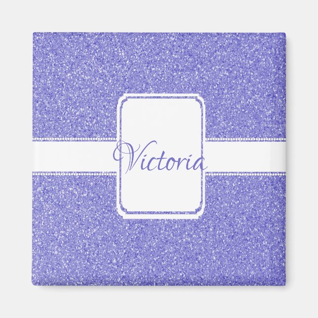 Purple Glitter Personalize Magnet (Front)