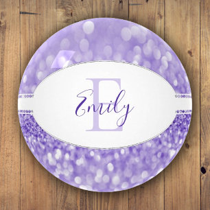 Purple Glitter Personalize Paperweight