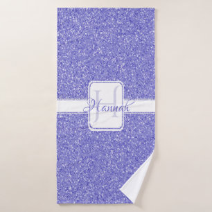 Purple Glitter Personalized Bath Towels