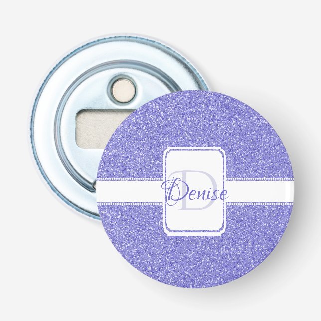 Purple Glitter Personalized  Bottle Opener (Front)