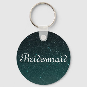 Purple Glitter Personalized Bridesmaid Keychain