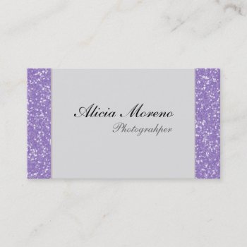 Purple Glitter Personalized Business Cards by Mintleafstudio at Zazzle