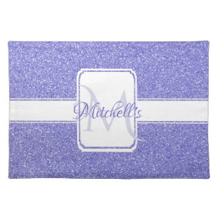 Purple Glitter Personalized Cloth Placemat