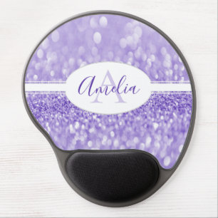 Purple Glitter Personalized Gel Mousepad