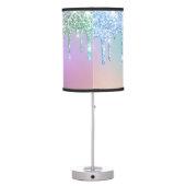 Purple Glitter Personalized Girl's Table Lamp (Back)