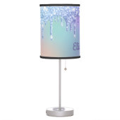 Purple Glitter Personalized Girl's Table Lamp (Left)