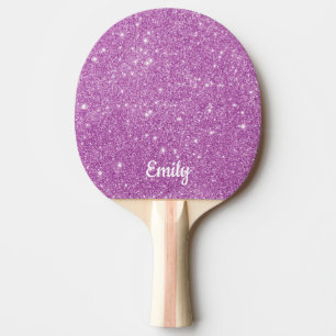 Purple Glitter Personalized Name Ping Pong Paddle