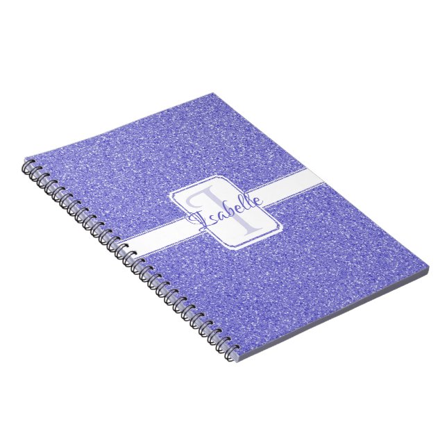 Purple Glitter Personalized Notebook (Right Side)