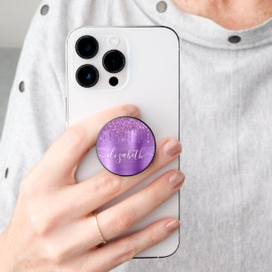 Purple Glitter Personalized PopSocket