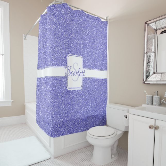 Purple Glitter Personalized Shower Curtain (In Situ)