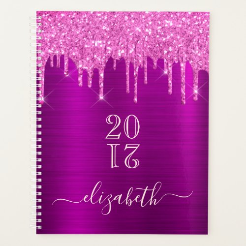 Purple glitter pink appointment book 2022 monogram planner