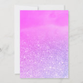 Purple glitter pink watercolor girl baby shower invitation (Back)