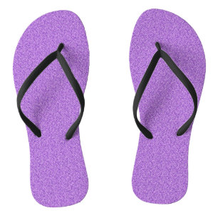 Purple Glitter Print Metallic Wedding bride groom Flip Flops