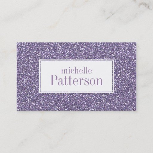 Customizable Purple Glitter Professional Business Cards