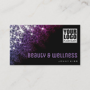 Purple Glitter Professionel Beauty and Wellness Business Card